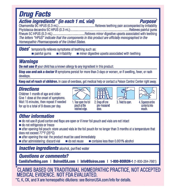 Camilia Teething Relief 30 doses Shore Holistic Nutrition & Wellness