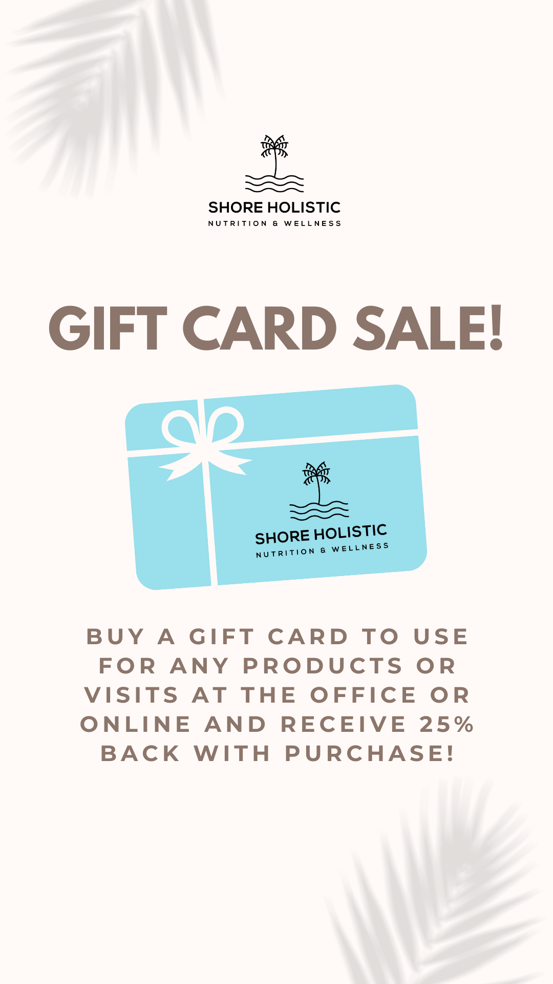 Shore Holistic Summer Gift Card Sale